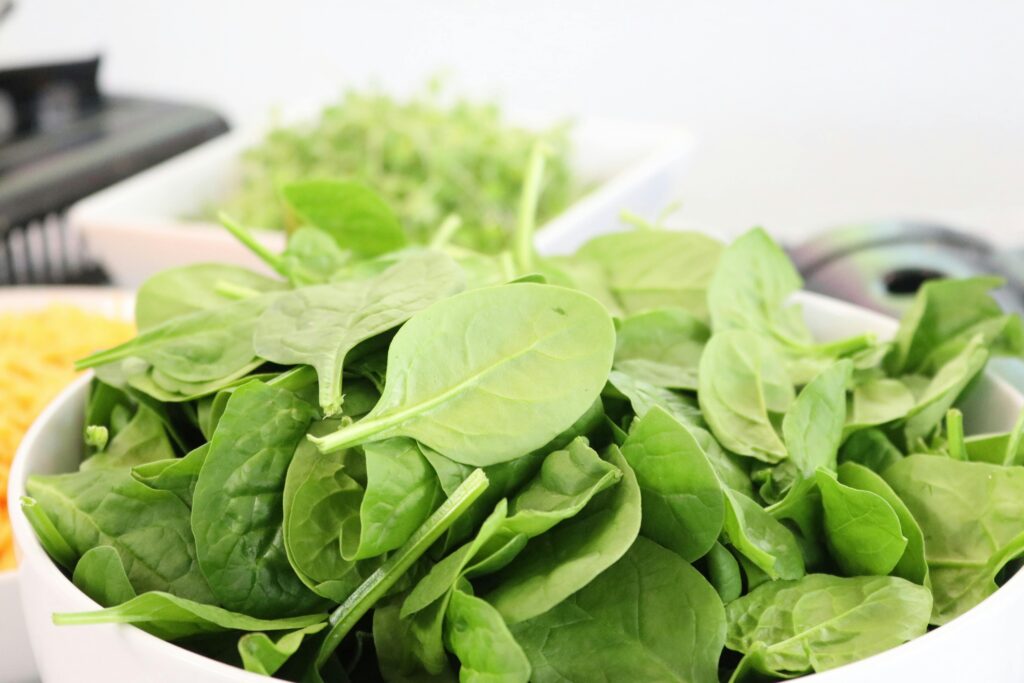 Spinach in a bowl