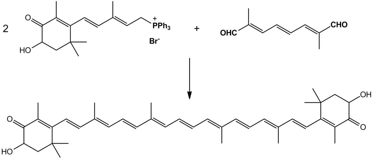 ynthesis of astaxanthin by Wittig reaction.png